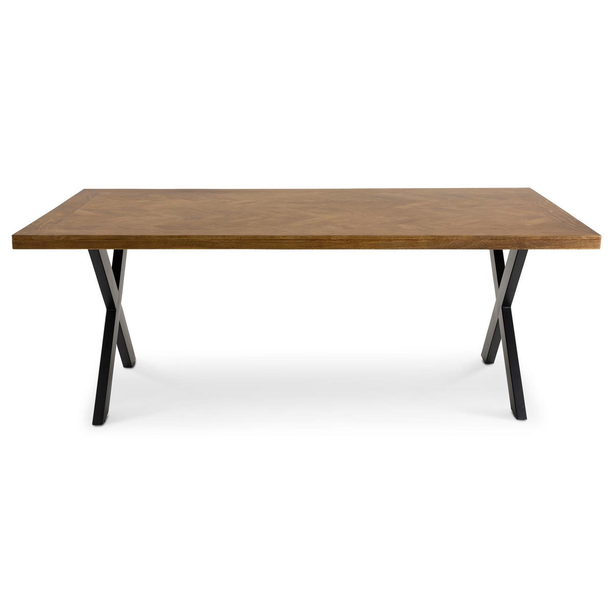 ESSTISCH SAKANA schwarz, hellbraun - Schwarz, Metall (100/200/75cm) - IDIMEX