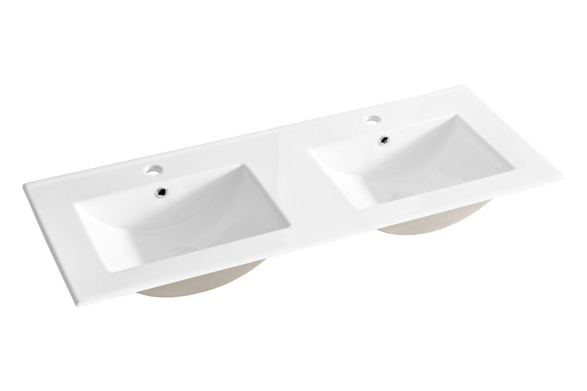 BADMÖBEL-SET 8Teile - Fiji White F BM22 in Weiß/Evoke Oak - Weiß, Holz (120/166/46cm)