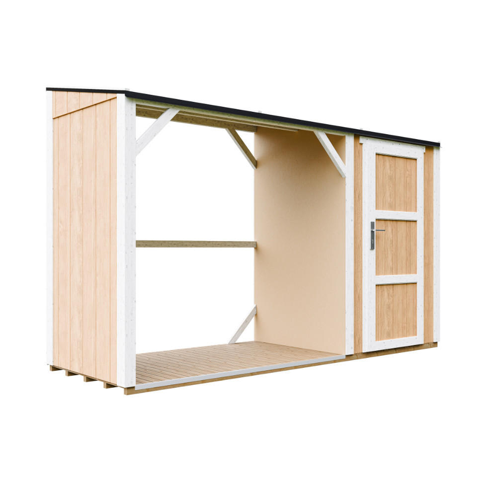 Timbela Brennholzlager Gelb 120x220x345 cm