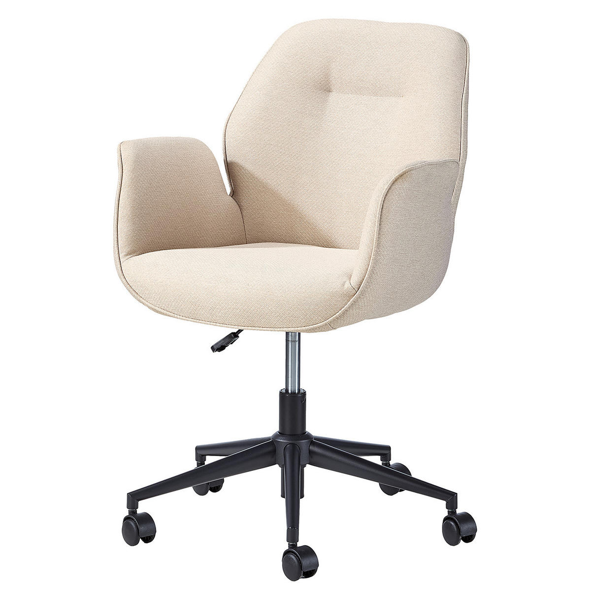 BÜROSTUHL - Beige, Webstoff / Stahl , 61/91/59 cm - Beige, Textil (61/91/59cm) - home24
