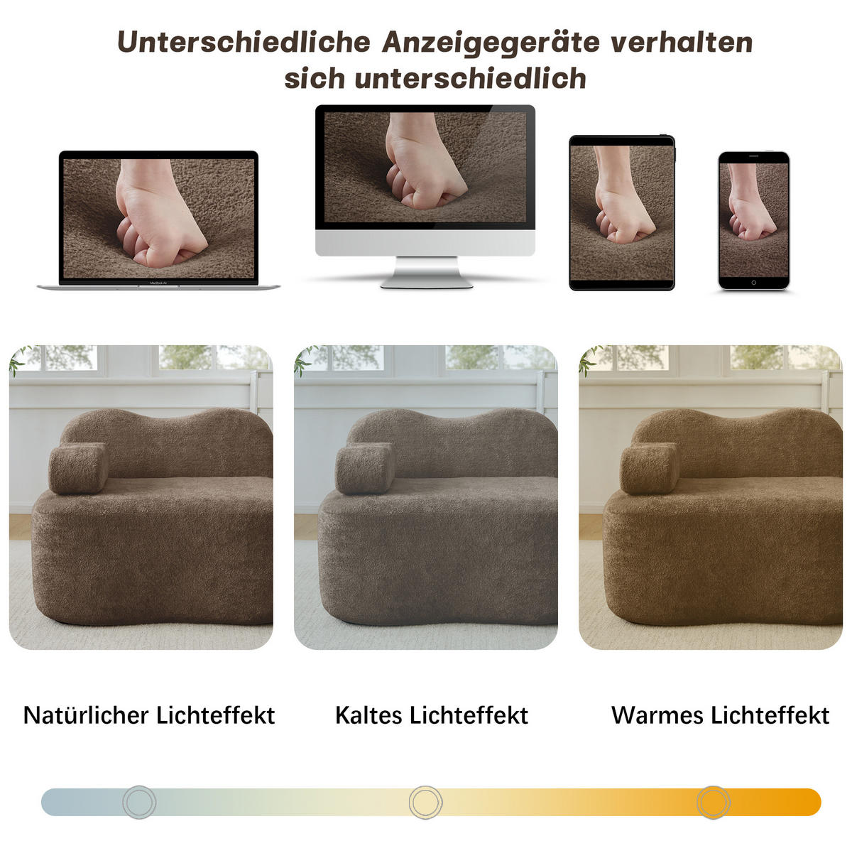 ECKSOFA 192/167/70 cm in Braun aus Samt, modular und ohne Aufbau - Braun, Textil (167/192cm) - Flora Grace