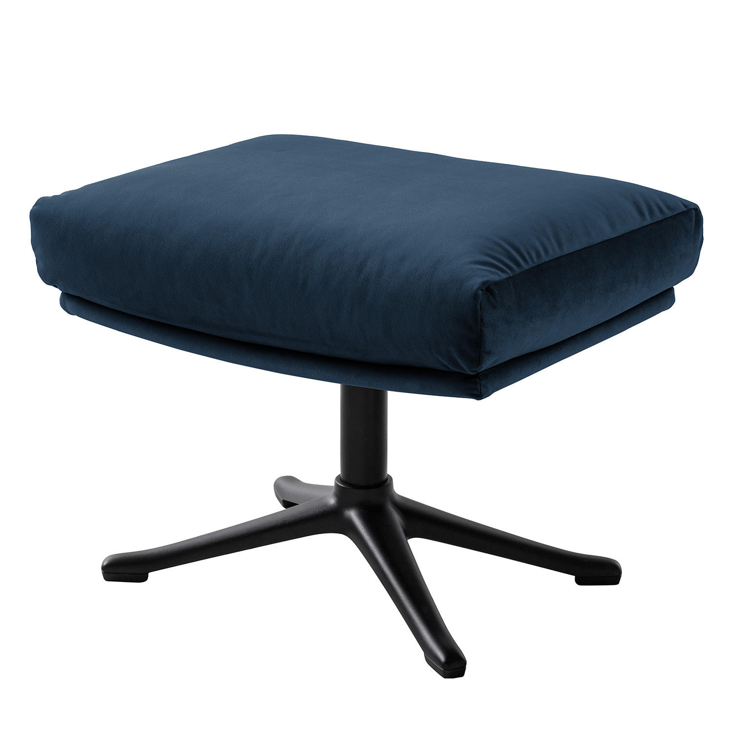 POLSTERHOCKER mit Kreuzfuß - Schwarz/Dunkelblau, Textil/Metall (51/37/41cm) - home24