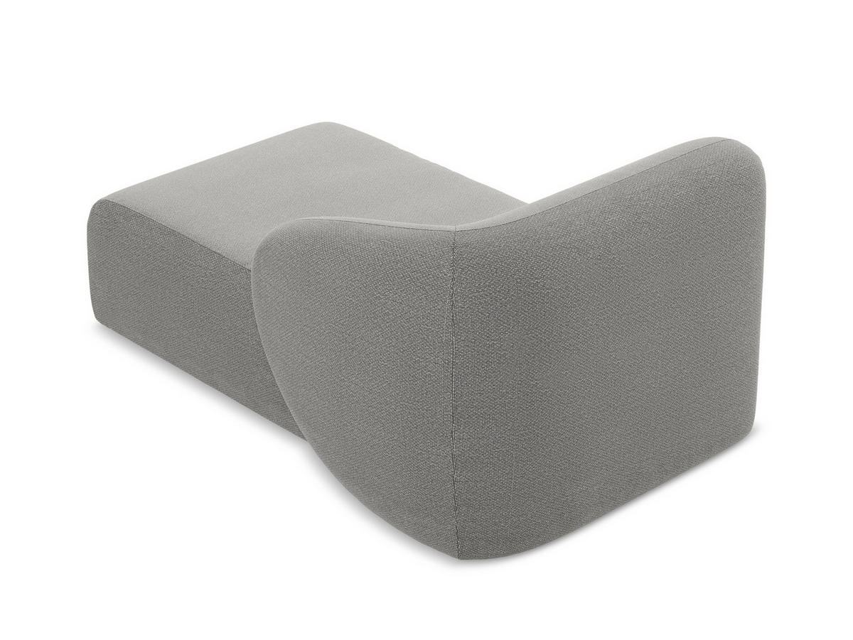 SOFAELEMENT Rechts Bouclé Stoff Grau - Hellgrau/Schwarz, Holzwerkstoff/Kunststoff (91/75/166cm) - Makamii