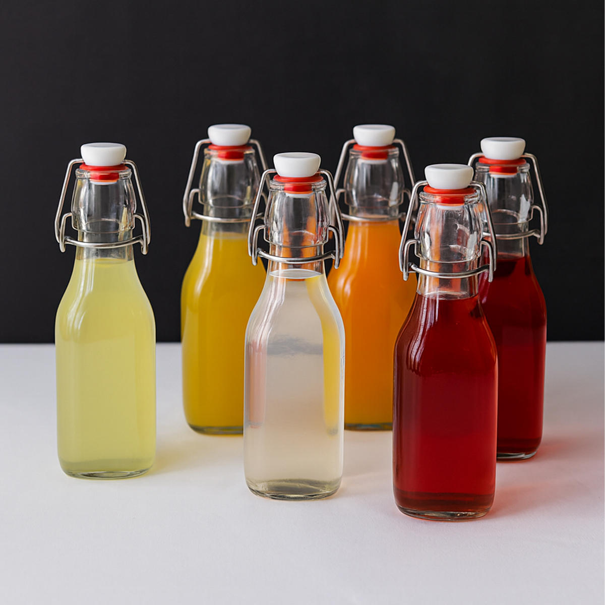 6XFĽAŠE - priehľadné, plast/sklo (6/20/6cm) - Relaxdays