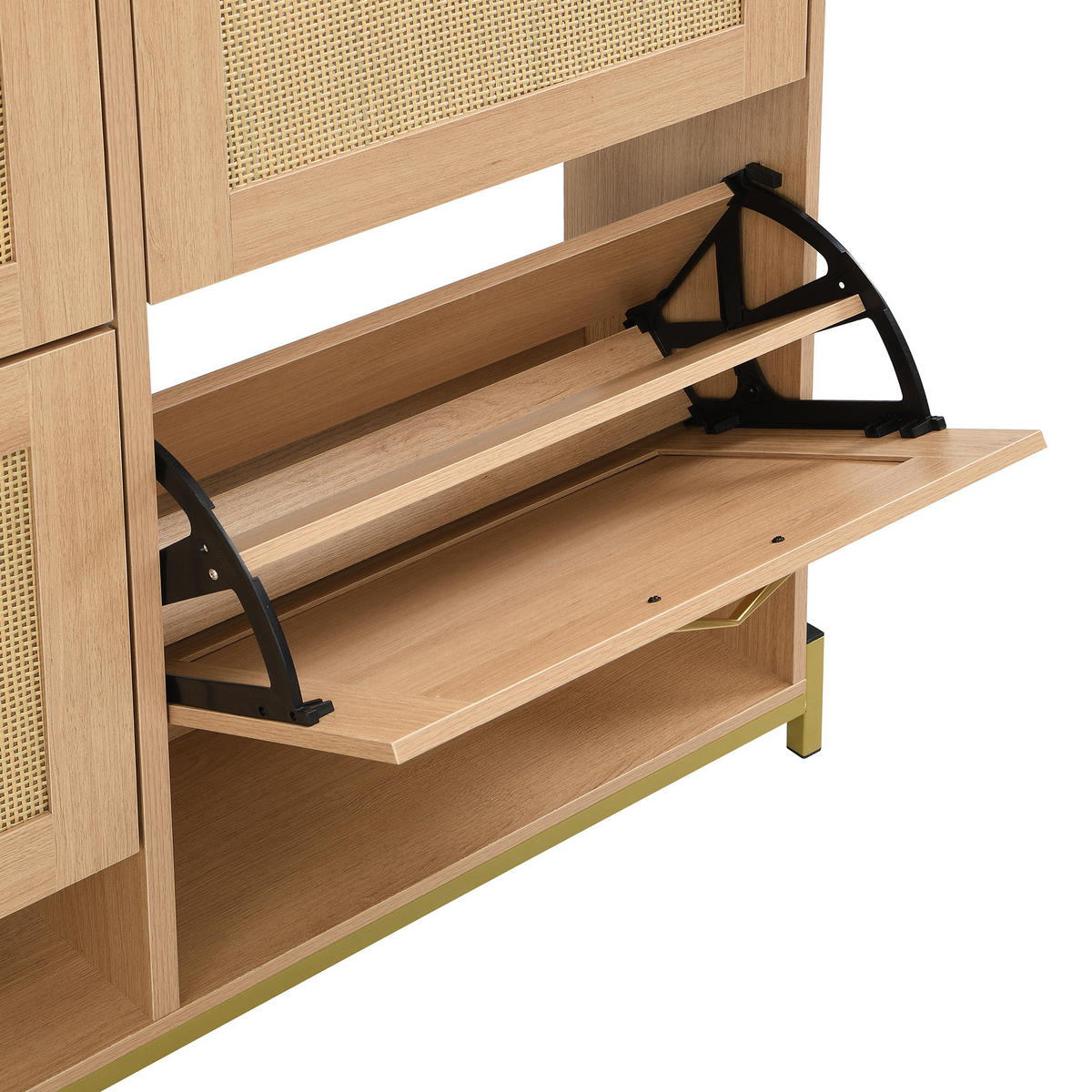 SCHUHSCHRANK 108,5/100/24 cm Hell-Eiche aus MDF mit oberer Ablage - Eichefarben, Holzwerkstoff (108.5/100/24cm) - OKMYHOME