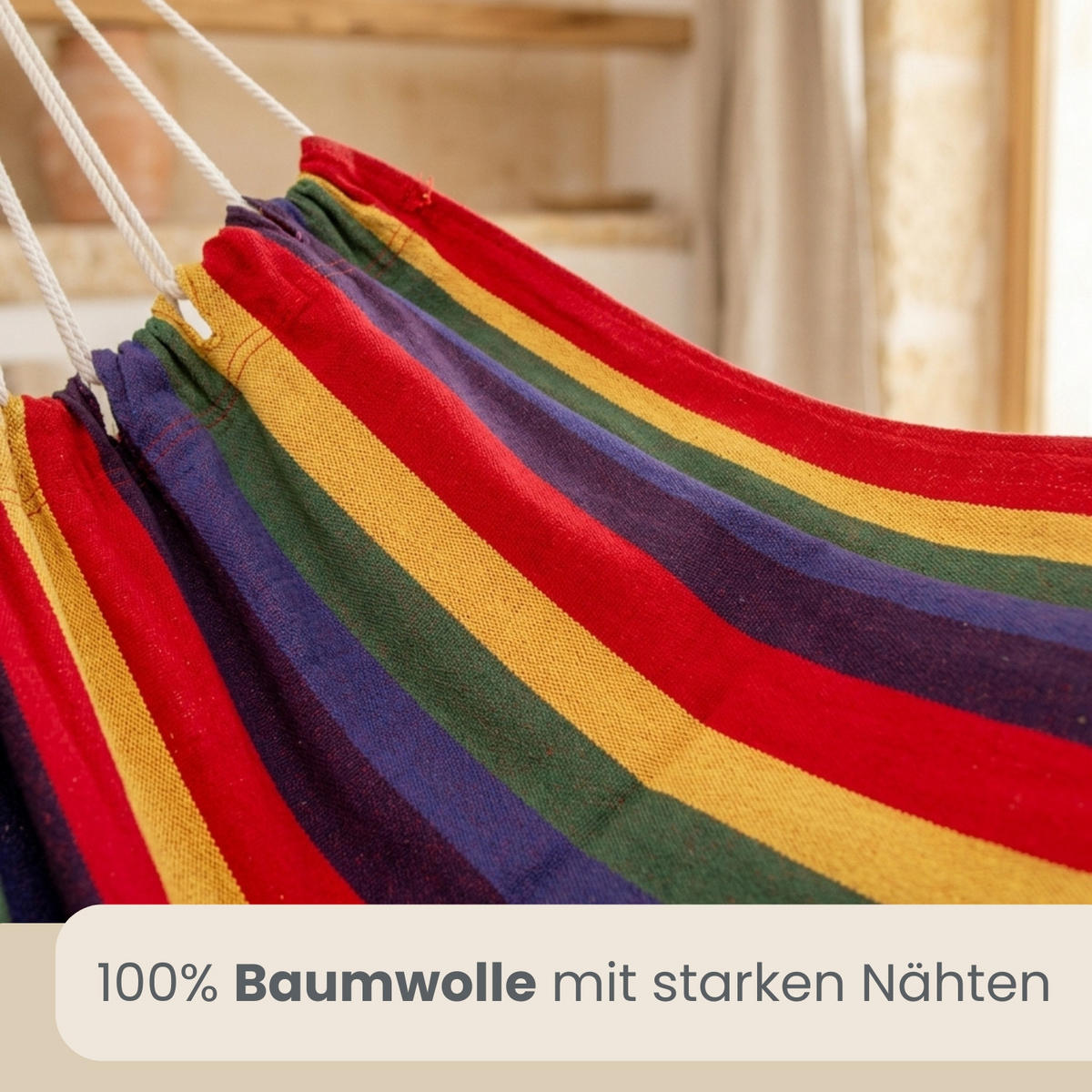 XXL HÄNGESESSEL 185/130 cm Belastbar bis 150 kg Multicolor - Multicolor, Textil (130/155/185cm) - Amanka