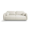 BETTSOFA CIMA Creme Chenille-Stoff mit Schlaffunktion - Creme, Holz (234/86/111cm) - MASSENO