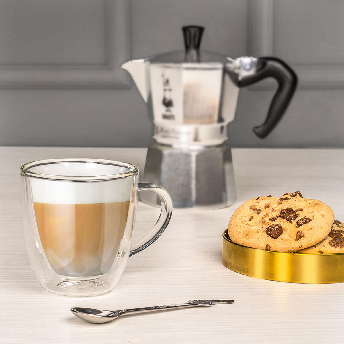 GLASBECHERSET Capri, 2er Set, Doppelwandig, 160 ml - Transparent, Glas (0.16L) - Bialetti