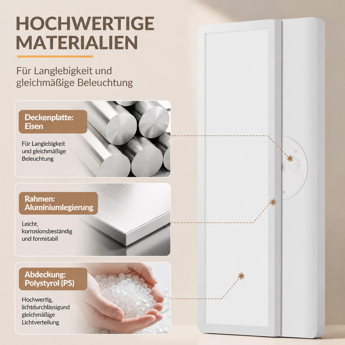 LED DECKENLEUCHTE Helyvith 100/25/5 cm - Weiß, Kunststoff/Metall (100/25/5cm) - ZMH