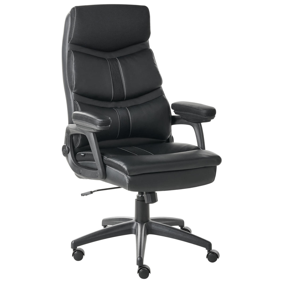 CHEFSESSEL Schwarz Ruler - Schwarz, Kunststoff (66/119/66cm) - Beliani