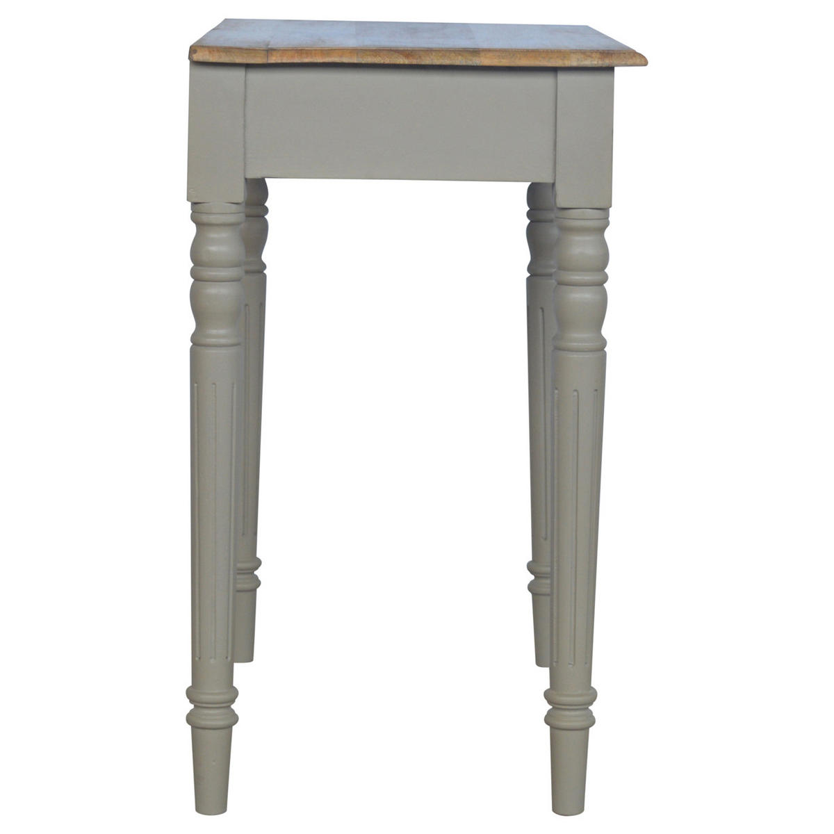 SCHREIBTISCH Finesse, 1 Schublade, Grey und Beige - Messingfarben/Multicolor, Mangoholz/Holz (45/80/78cm) - Artisan Furniture