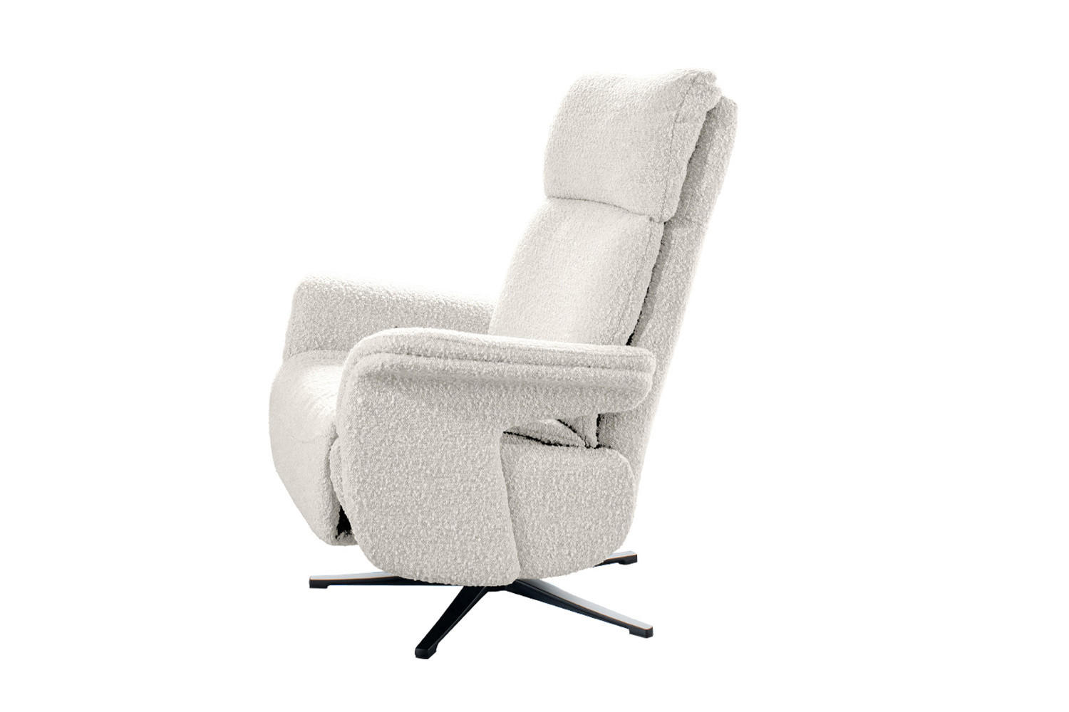 RELAXSESSEL NAMA Hellgrau Webstoff Relaxfunktion - Hellgrau/Schwarz, Textil/Metall (78/111/86cm) - KAWOLA