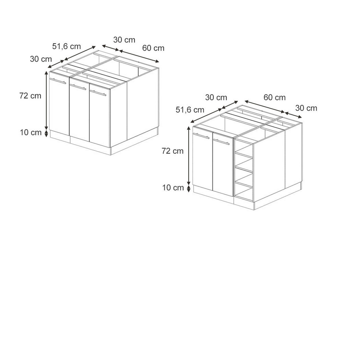 Dunkelgrau/Anthrazit, Holzwerkstoff (90/82/60cm) - Vicco