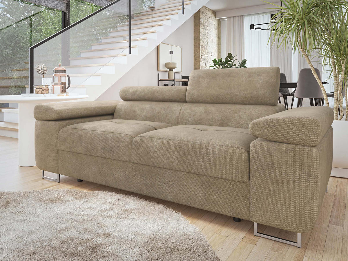 SOFA Torezio 2 - Sandfarben, Holz/Textil (198/90/102cm) - MIRJAN24