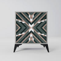 SIDEBOARD DIMENSION DELIGHTS, Grau, 57,5x42x70,5 cm, Schwarze Metall-Sternfüße - Multicolor/Schwarz, Holzwerkstoff/Metall (57.5/70.5/42cm) - SpaceRebels