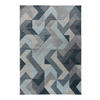TEPPICH 3D-Relief-Design, handgeschnitzt NIDD RUTH, Blau 200x290 cm - Blau, Textil (200/290cm) - KADIMA DESIGN