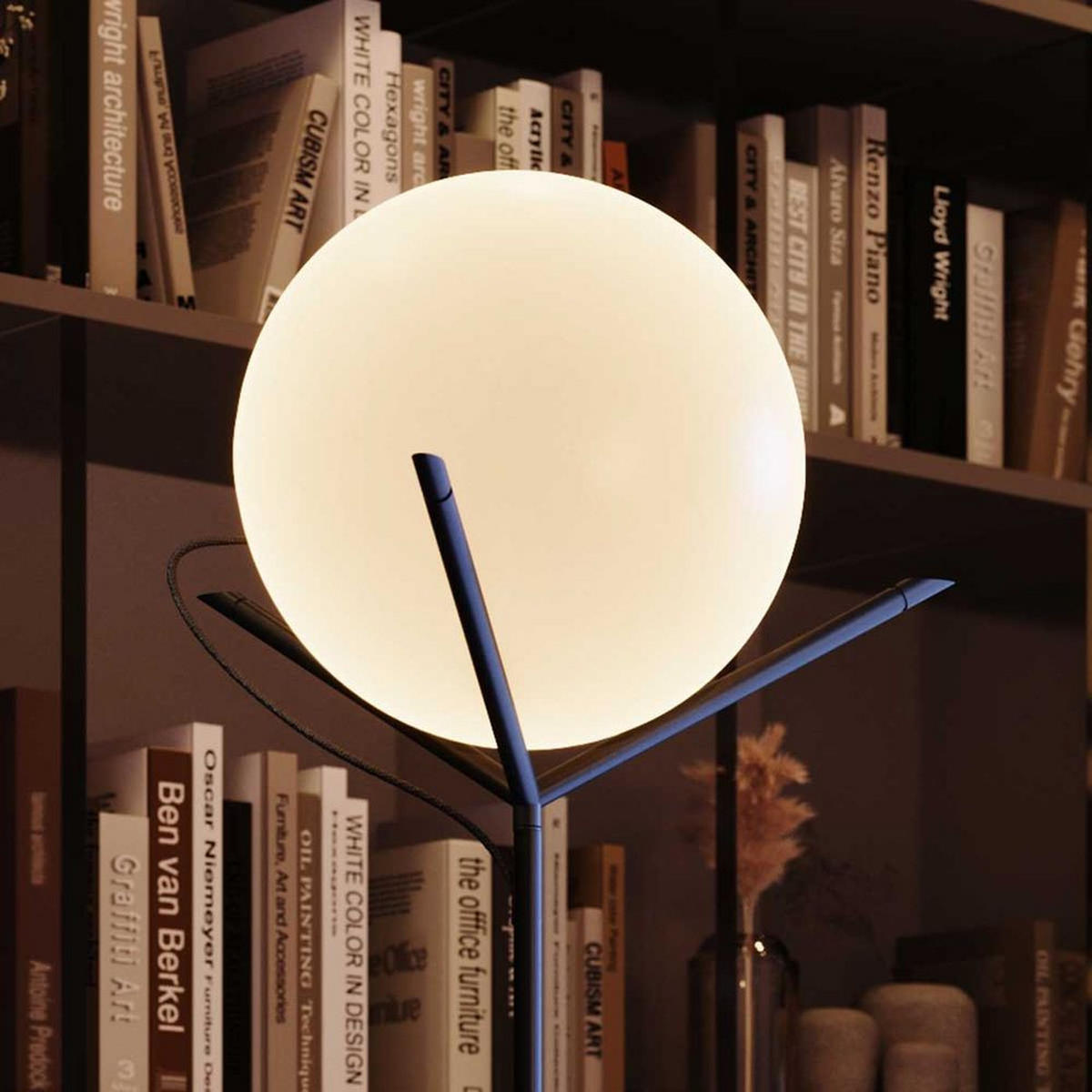STEHLAMPE Poseidon Weiß Ø 30cm - Weiß, Glas (30/30/170cm) - s.luce