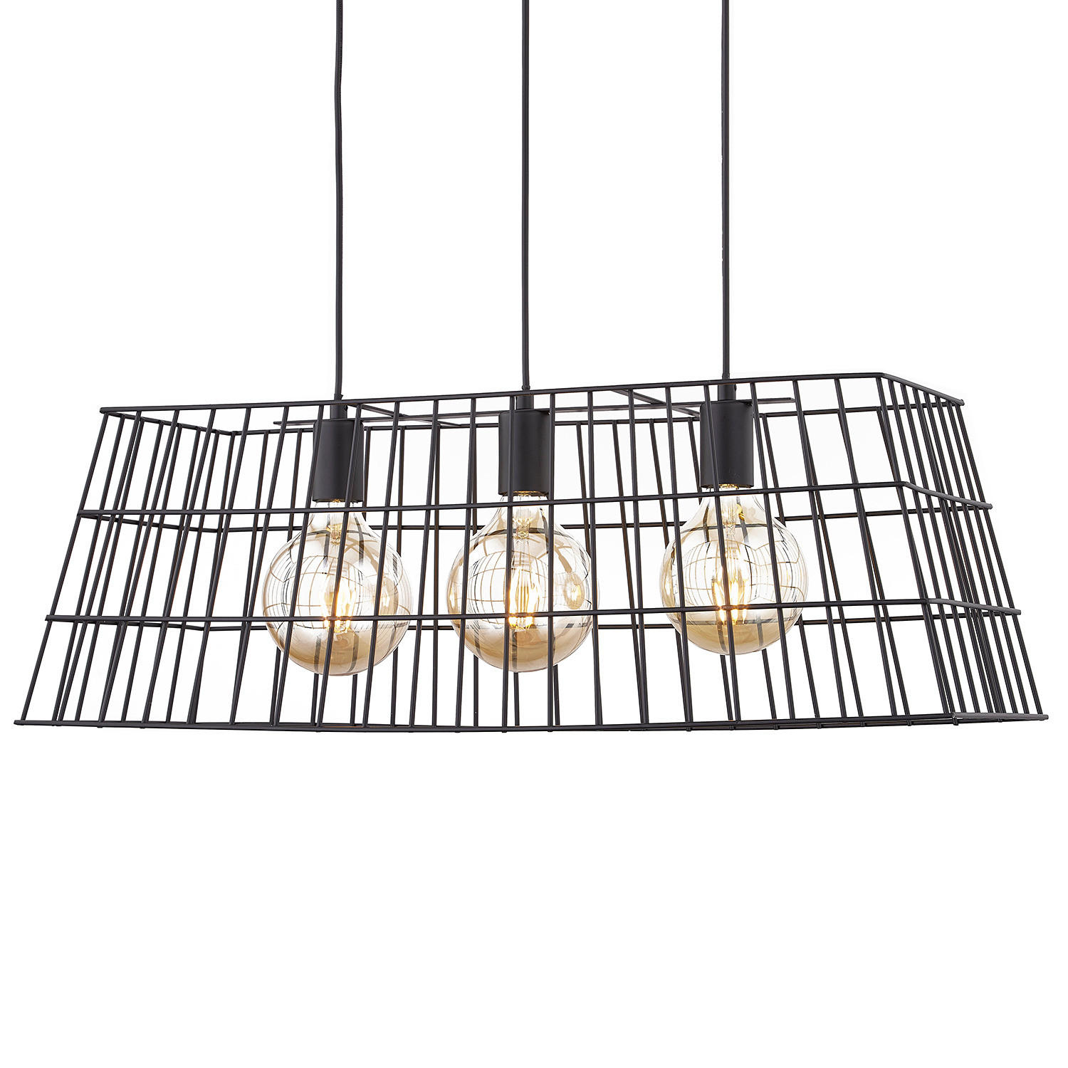 PENDELLEUCHTE - Eisen - 3-flammig - Schwarz, Metall (30/78/180cm) - home24
