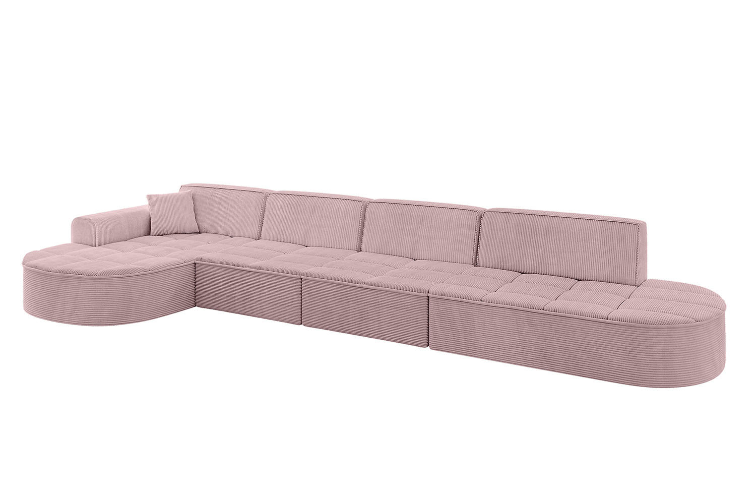 ECKSOFA Ottomane Links TARO-L3 - 413x171x79,5 cm Rosa - Rosa, Holzwerkstoff/Textil (413/171cm) - ALTDECOR