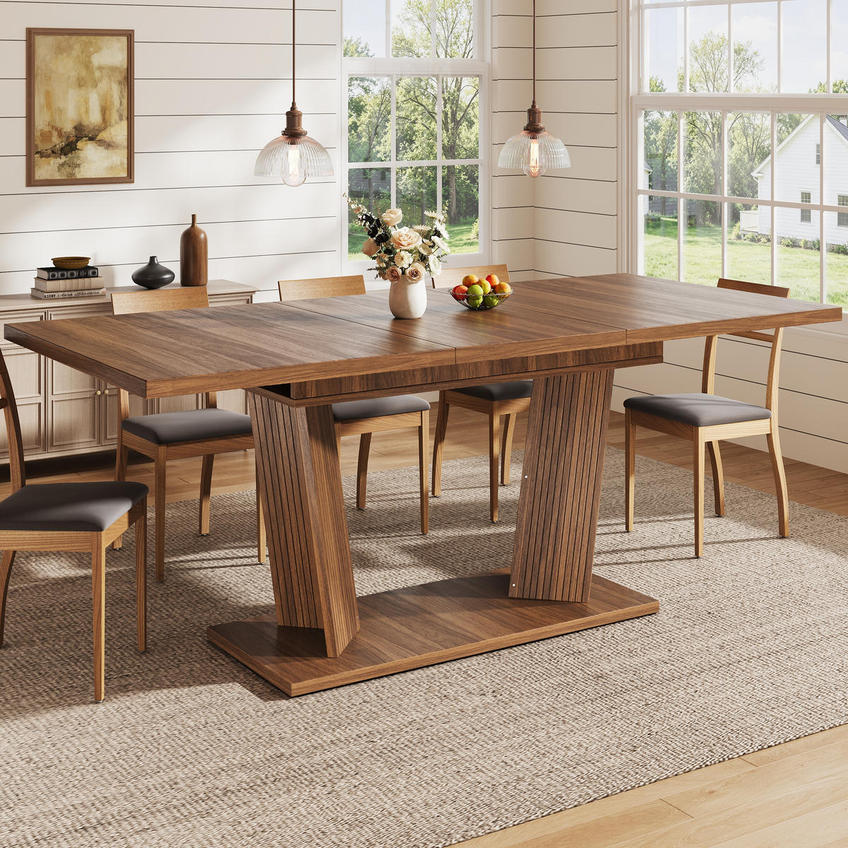 ESSTISCH ausziehbar 120-160/80/76 cm DE-39645 Dunkelbraun - Dunkelbraun, Holzwerkstoff (80/160/76cm) - ComfortXL