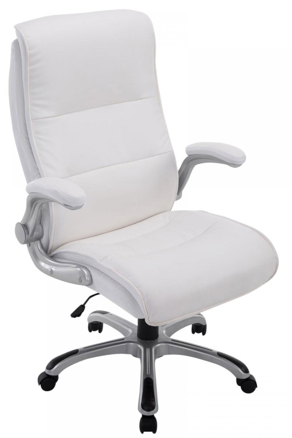 CHEFSESSEL Lederlook weiß - Weiß/Grau, Kunststoff/Textil (74/108/76cm) - CLP