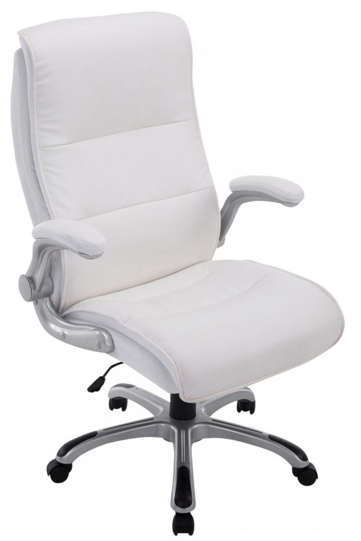 CHEFSESSEL Lederlook weiß - Weiß/Grau, Kunststoff/Textil (74/108/76cm) - CLP