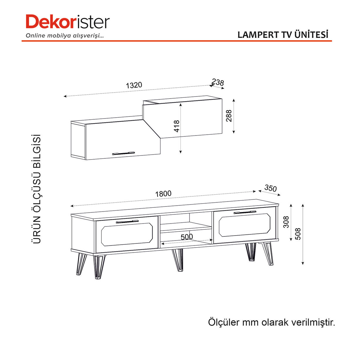 WOHNWAND Lampert Walnuss Marmor Optik - Walnussfarben/Schwarz, Holzwerkstoff/Metall (180/51/35cm) - moebel17