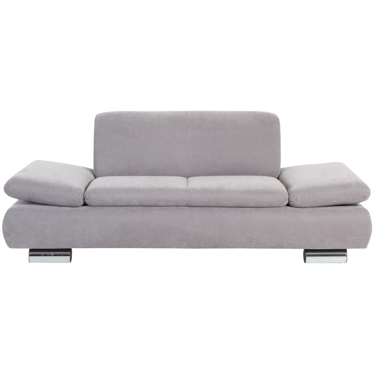 SOFA 2-Sitzer Kaye Bezug Veloursstoff Metallfuß verchromt / silber - Grau, Kunststoff (190/76/90cm) - 58aufmkessel