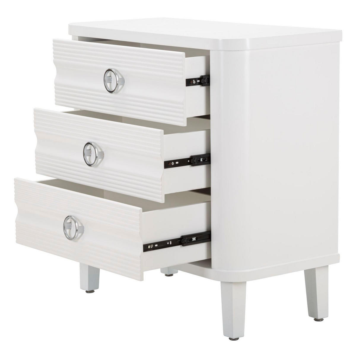 KOMMODE Shine, weiß, Tannenholz, MDF und Metall, 81 x 40 x 84 cm - Weiß, Holz/Holzwerkstoff (81/84/40cm) - Mauro Ferretti