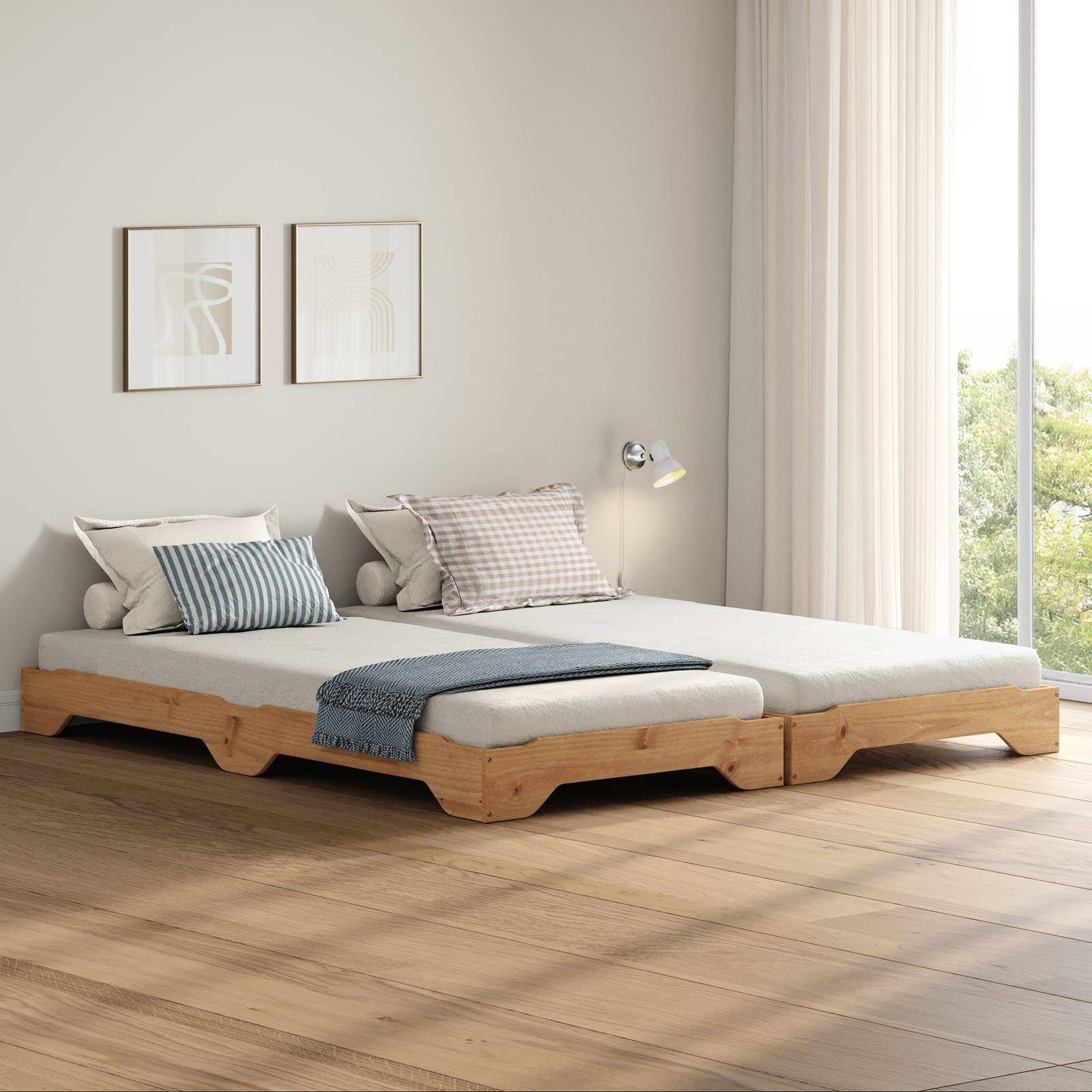 STAPELBETT RONNY 90X200 CM - Eichefarben, Holz (90/200cm) - IDIMEX