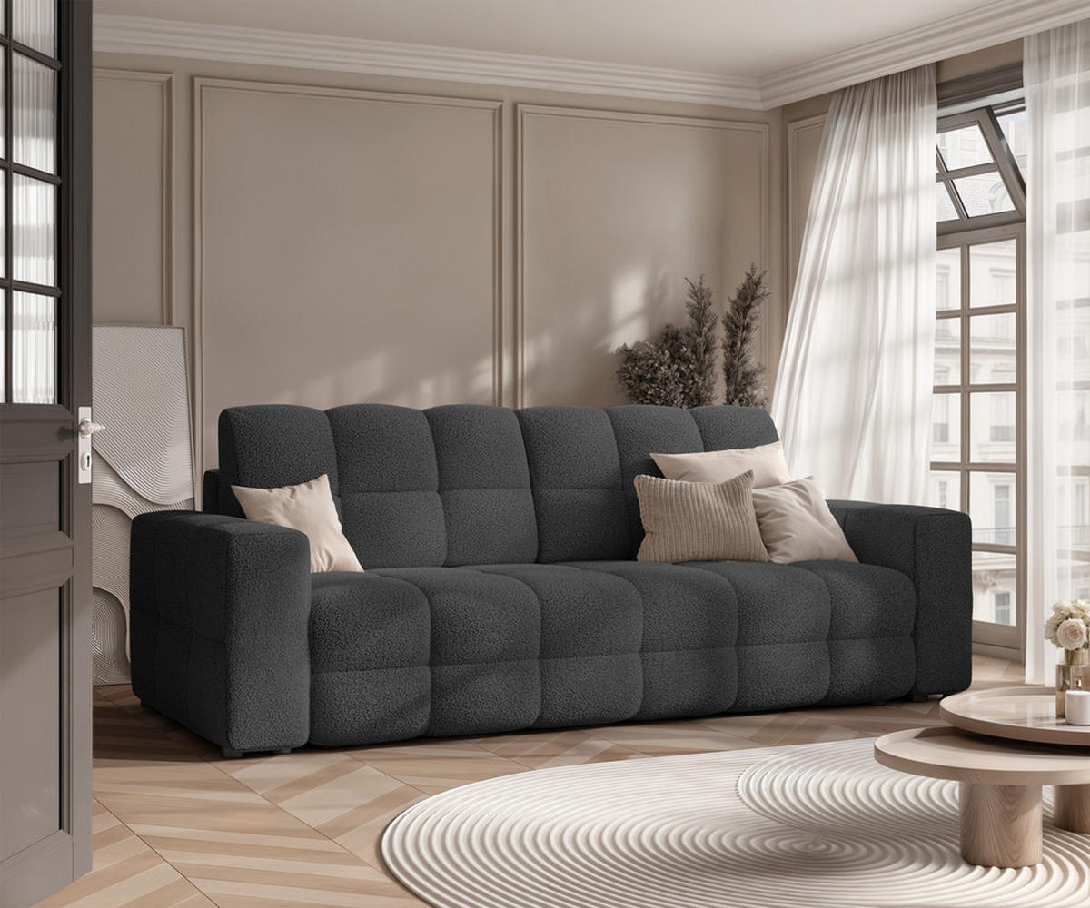 SCHLAFSOFA MOLLY mit Bettkasten, Stoff Anthrazit - Anthrazit, Textil (248/92/93cm) - Idohome