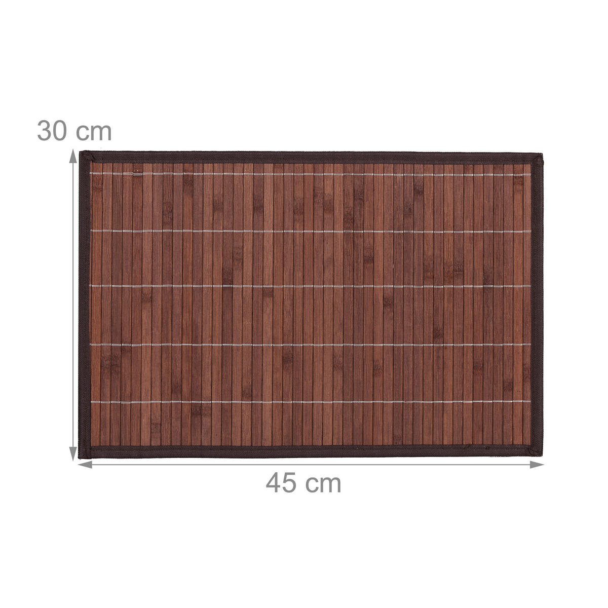 4XTISCHSET - Braun, Holz/Textil (30/45/0.3cm) - Relaxdays