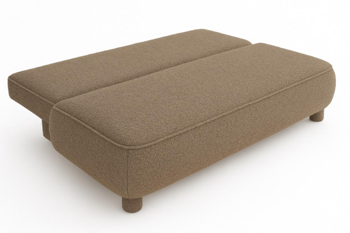 SITZSOFA Dunkelbeige MAJA Mit Schlaffunktion Boucle - Multicolor, Textil (209/96/96cm) - Sepro Meble