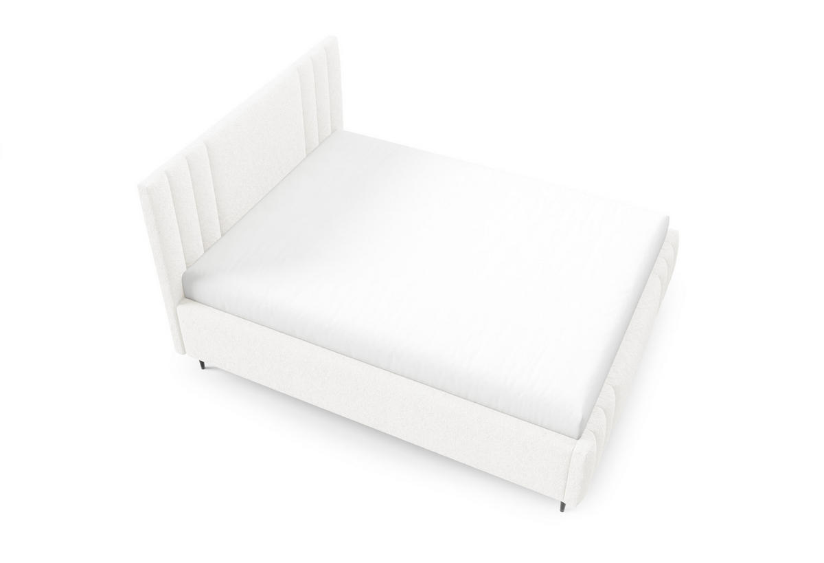 POLSTERBETT RIVIO LEG mit Beinen Bettkasten Lattenrost 140x200 Weiß - Weiß, Holz (140/200cm) - Furnistar