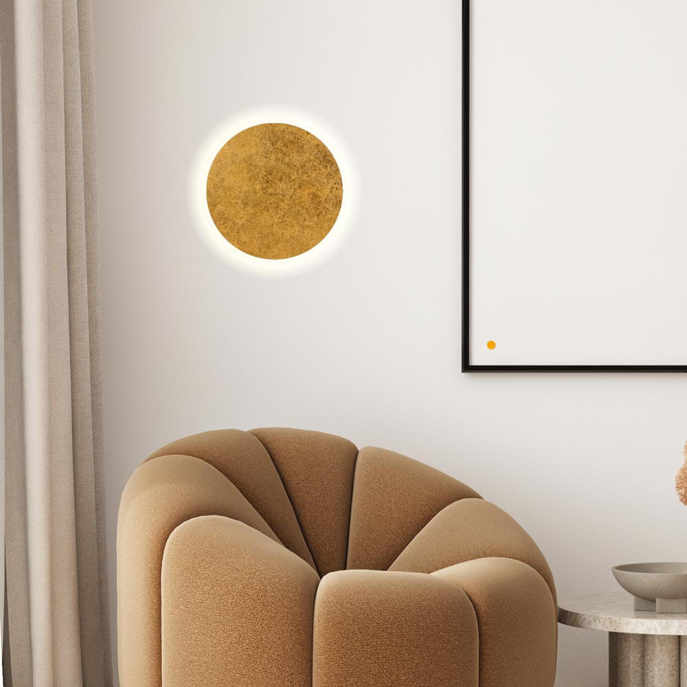 s.luce Led-Wandlampe Gold 30x4.4x30 cm