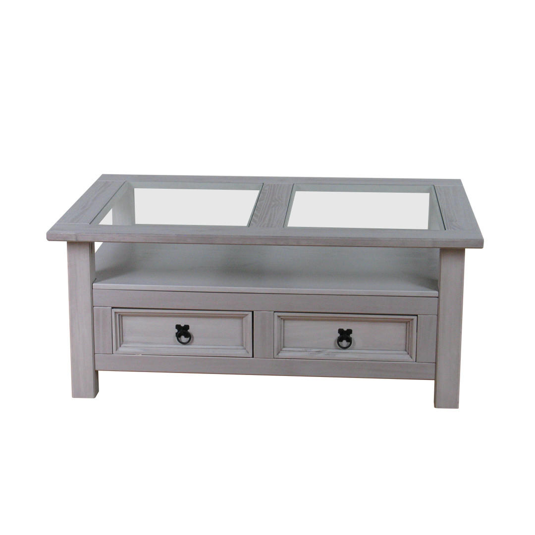 COUCHTISCH mit 2 Schubladen in grau - Grau, Holzwerkstoff (76/107/45cm) - ebuy24