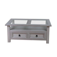 COUCHTISCH mit 2 Schubladen in grau - Grau, Holzwerkstoff (76/107/45cm) - ebuy24
