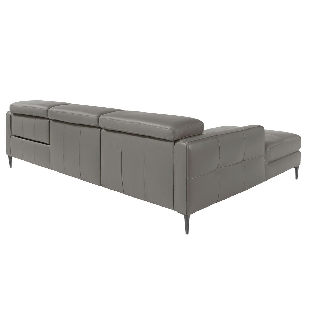 ECKSOFA Relaxsofa mit Chaiselongue links aus dunkelgrauem Leder 258/173/95 cm - Dunkelgrau/Grau, Leder (258/173cm) - ANGEL CERDA