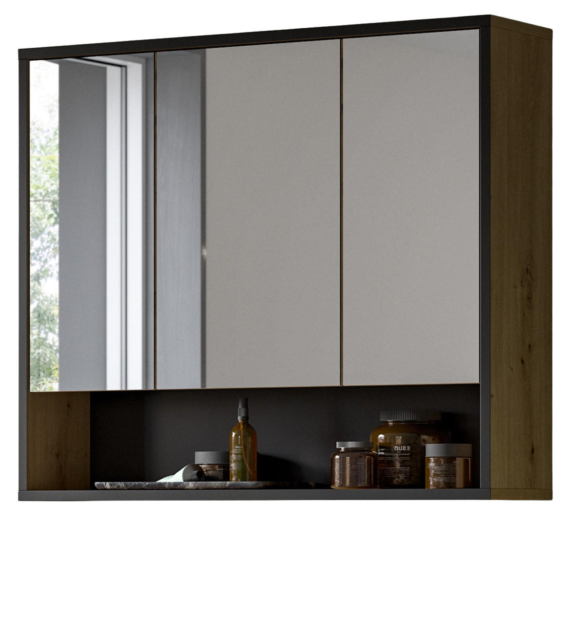 Inn.Furn Spiegelschrank Eiche Artisan 80x68x19 cm