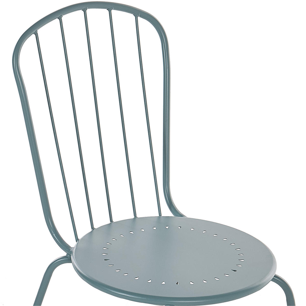GARTENSTUHL 8er-Set Stahl hellblau Calvi - Blau, Metall (40/89/47cm) - Beliani