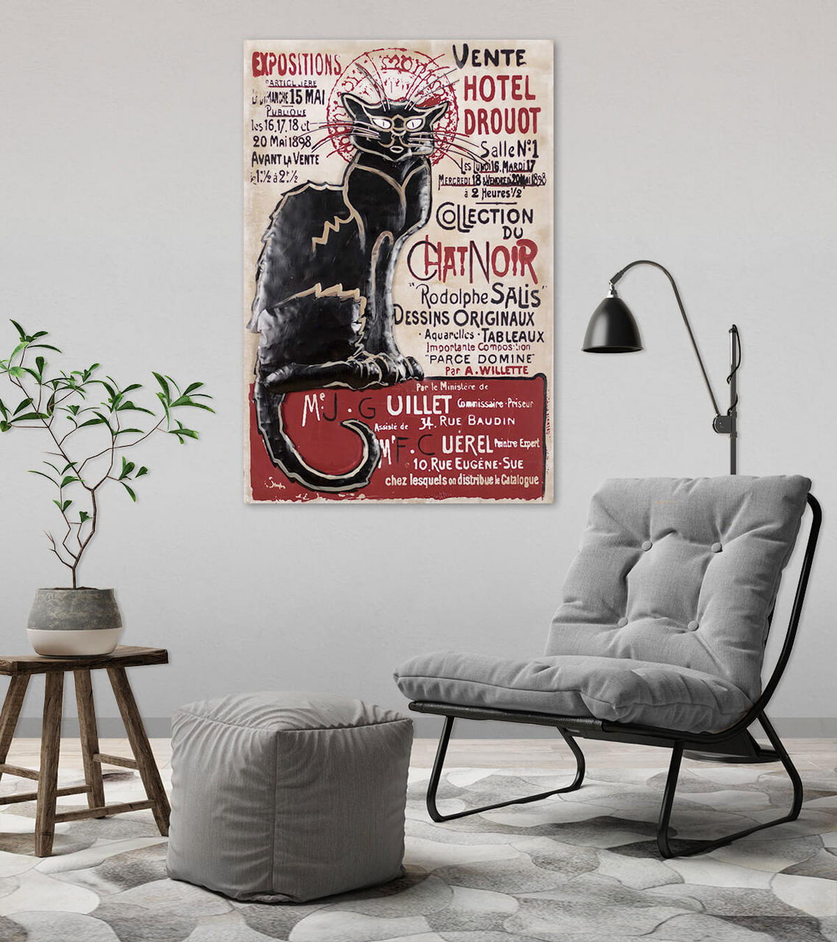 METALLBILD Rot 60/90 cm - Rot/Schwarz, Textil (3.6/90cm) - KUNSTLOFT