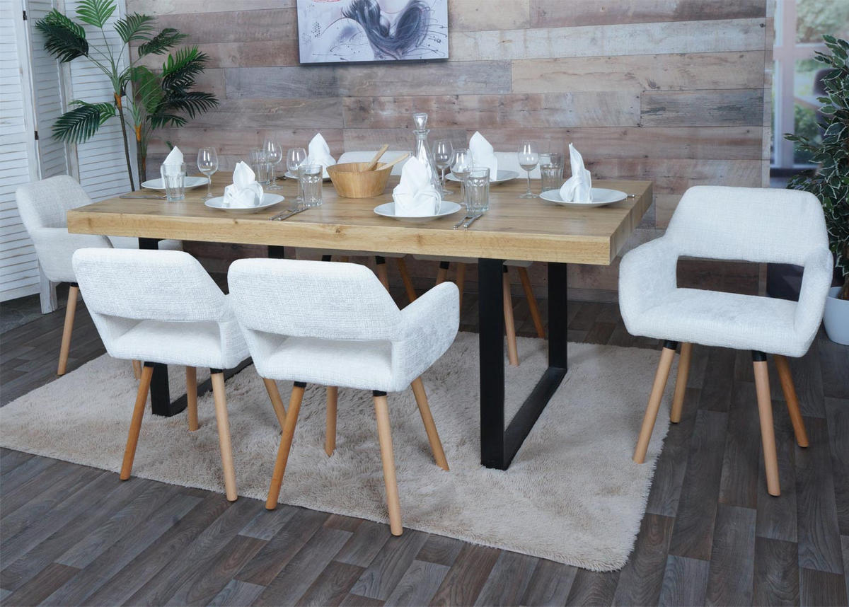 ESSZIMMERSTUHL Cremeweiß - Creme/Weiß, Textil (56/80/53cm) - MCW