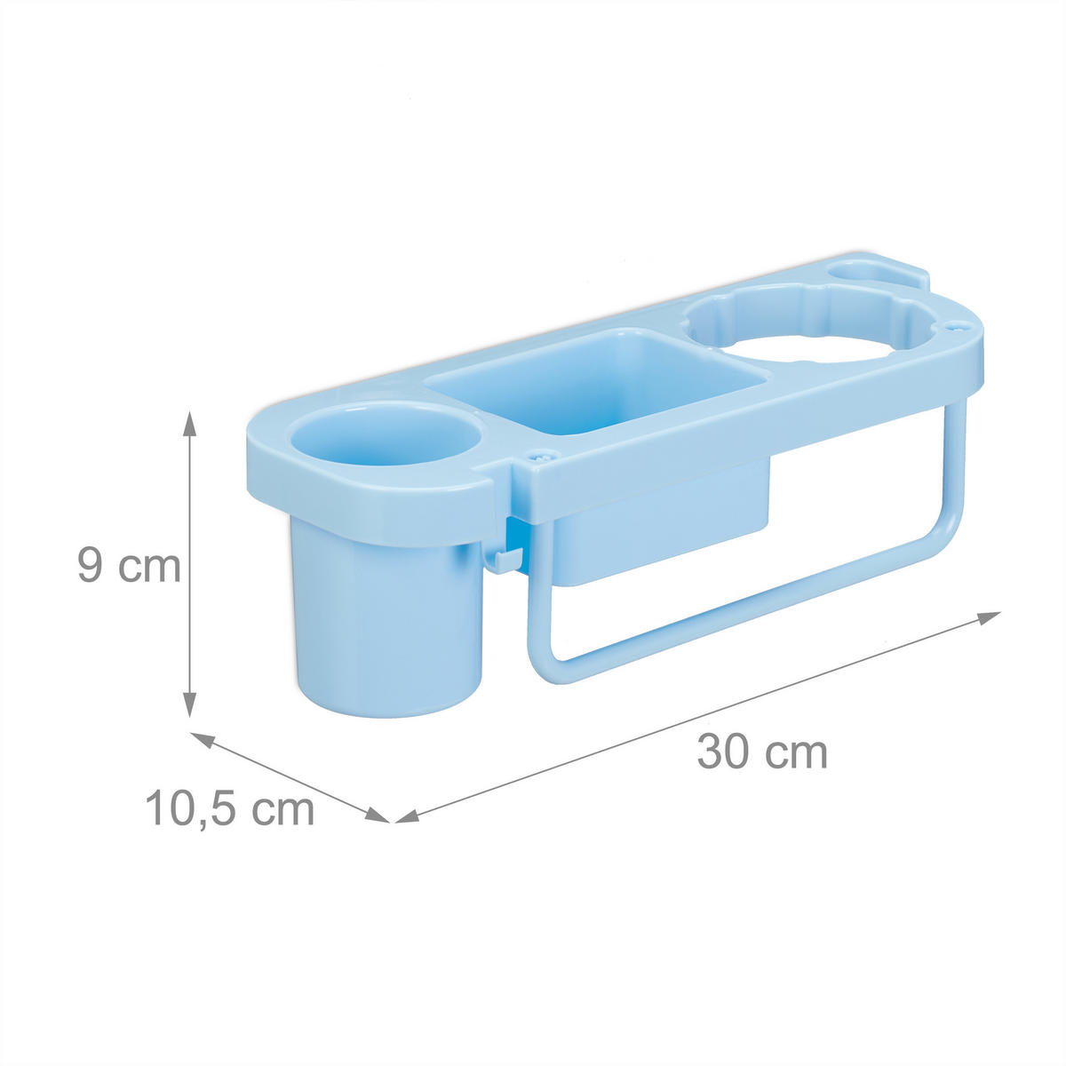 FÖHN-HALTERUNG - Hellblau, Kunststoff (30/9/10.5cm) - Relaxdays