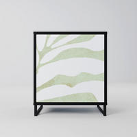 SIDEBOARD BOTANICAL SPARK, Schwarz, 57,5x42x67,5 cm, Schwarze Metall-Rahmenfüße - Multicolor/Schwarz, Holzwerkstoff/Metall (57.5/67.5/42cm) - SpaceRebels