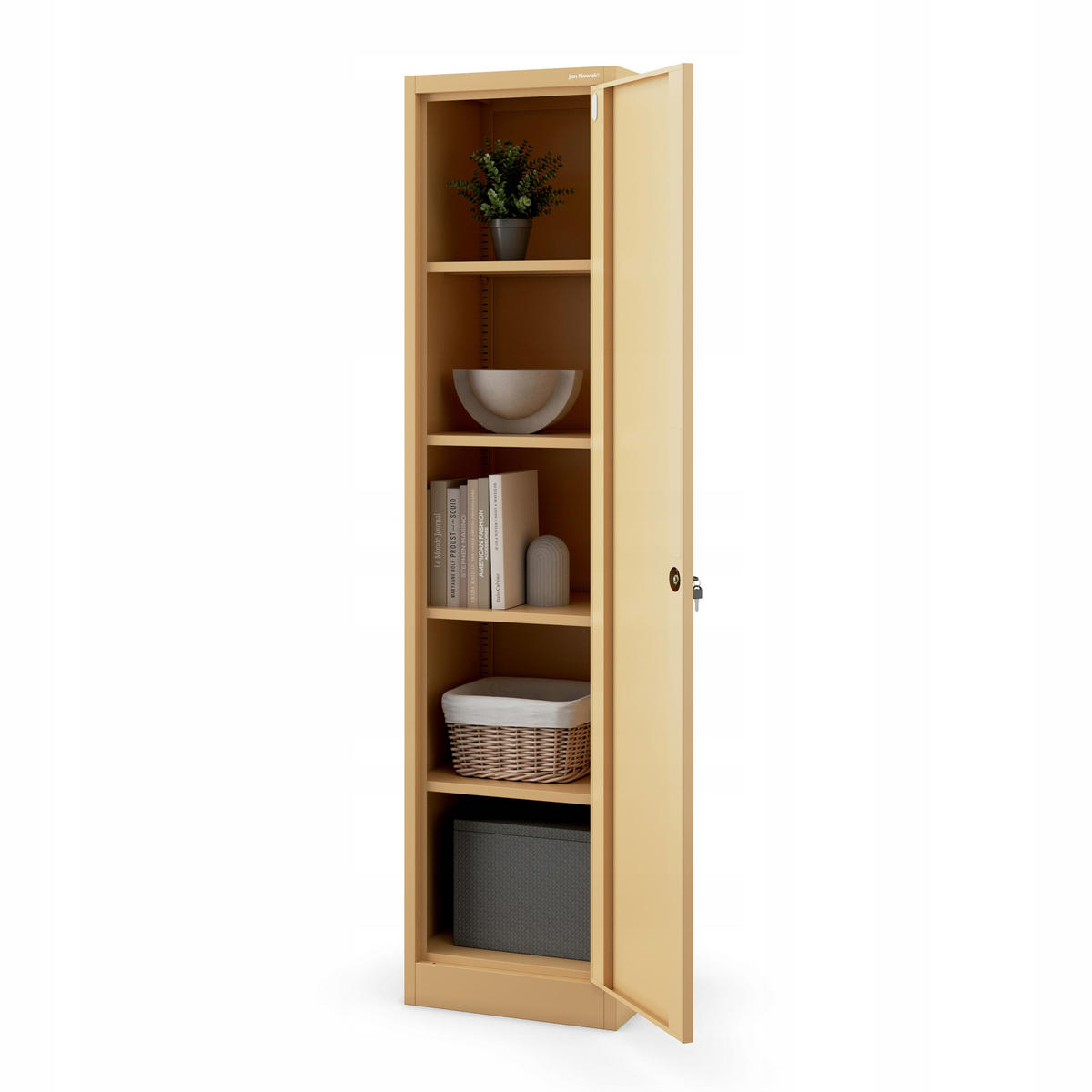BÜRO Aktenschrank ALEX 185x45 x40 cm - Beige, Metall (45/185/40cm) - Jan Nowak