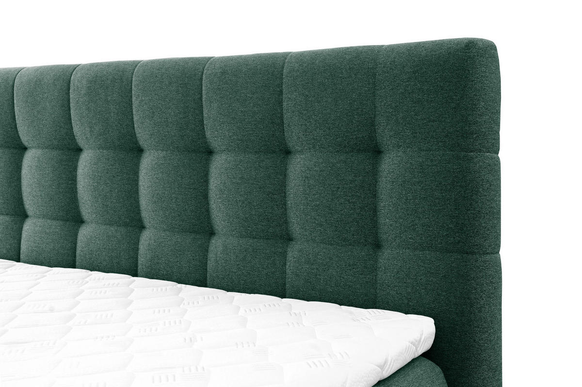 BOXSPRINGBETT Ben mit Pocketmatratze und Bonellmatratze inkl. Topper - Grün, Textil (180/200cm) - AN-Moebel 4u