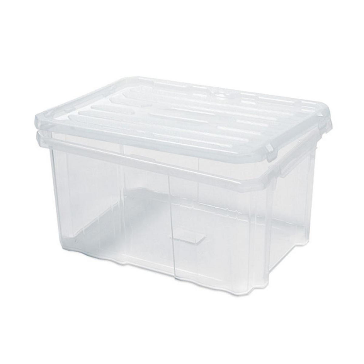 AUFBEWAHRUNGSBOX 10er-Set mehrzweck mit Deckel Transparent HxBxT 26x60x40cm55 Liter - Transparent, Kunststoff (60/26/40cm) - PROREGAL