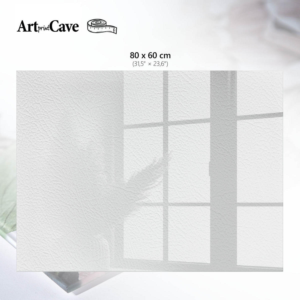 GLASPLATTE 80x60 cm – Leichte Textur - Grau, Glas (0.4/80/60cm) - ArtPrintCave
