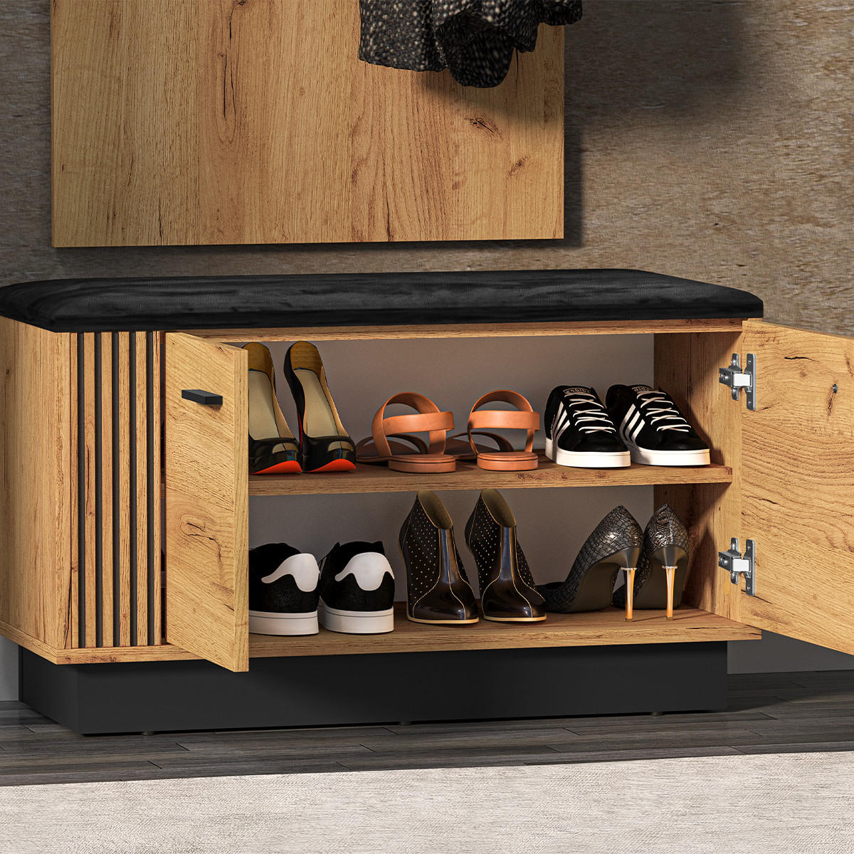 SCHUHMÖBEL Nilo Holz - Braun, Holzwerkstoff (80/49/34cm) - Petits-meubles