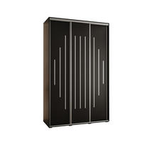 SCHWEBETÜRENSCHRANK 235,2/160/60 3-türig - Silberfarben/Schwarz, Holz/Metall (160/235/60cm) - Abiks Möbel